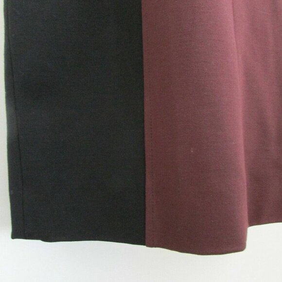 NWT AKRIS Garnet Black Viscose Cap Sleeve Color Block Jersey Sheath Dress 4 - Picture 5 of 7
